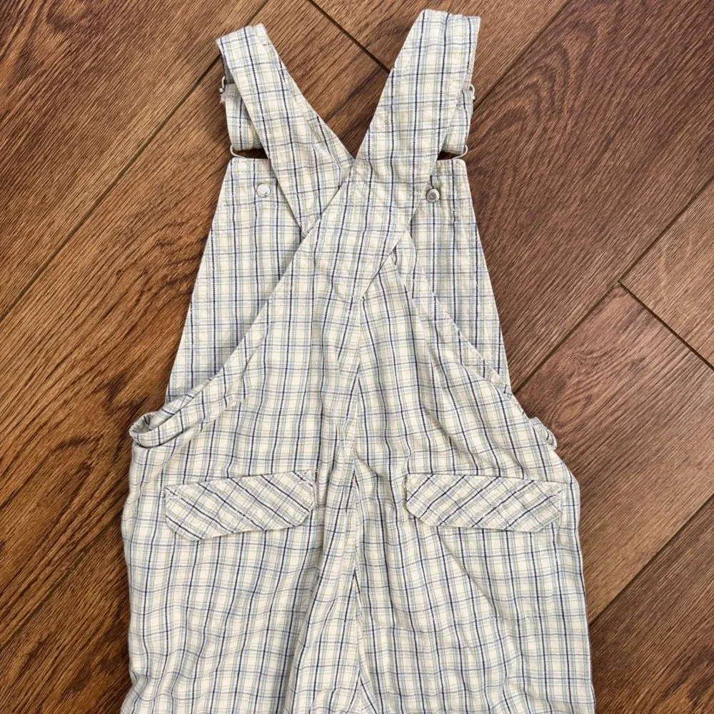 Vintage 2003 Gymboree Plaid Cotton Overalls Blue Green White 3T Bibs